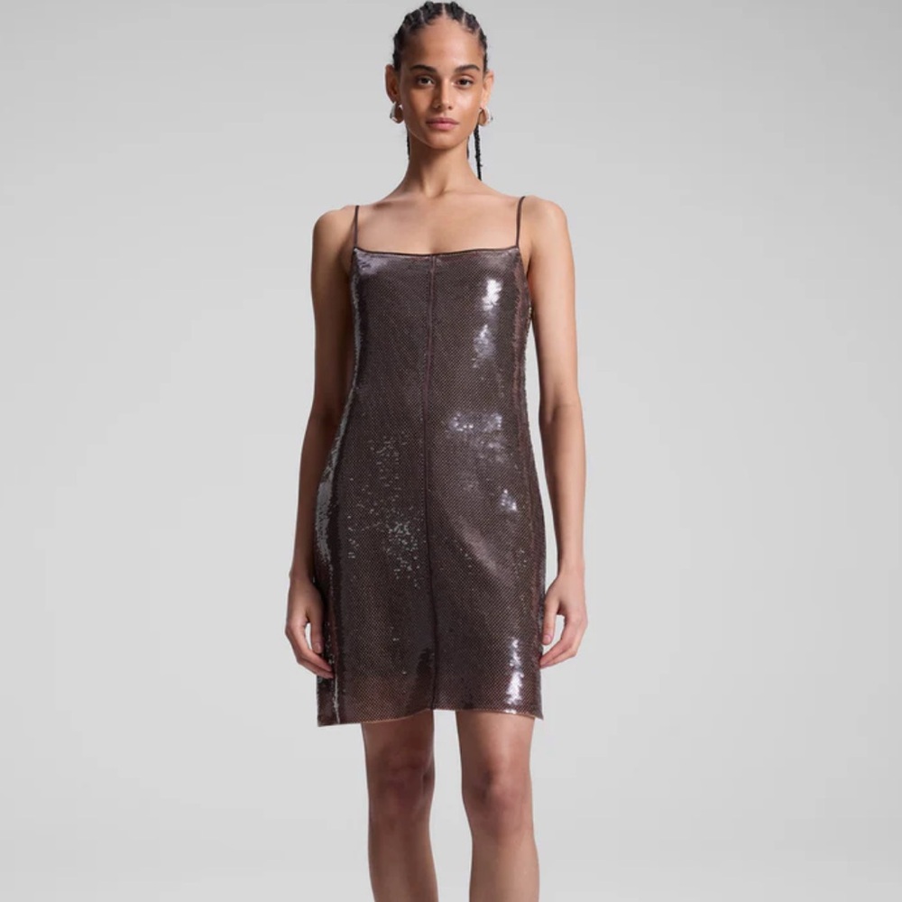 A.L.C. Dani Sequin Embellished Dress Short Brown NWT Sz Small